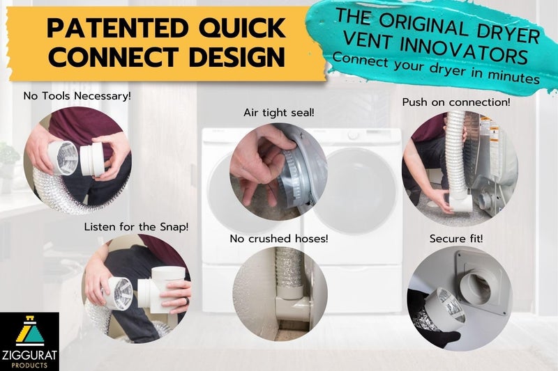 ZIGGURAT PRODUCTS STV-M Space-Saving Dryer Vent â€“ Airtight Seal, Durable Build, Complete Duct Connection Kit â€“ Designed for Tight Spaces by Ziggurat - Image 2